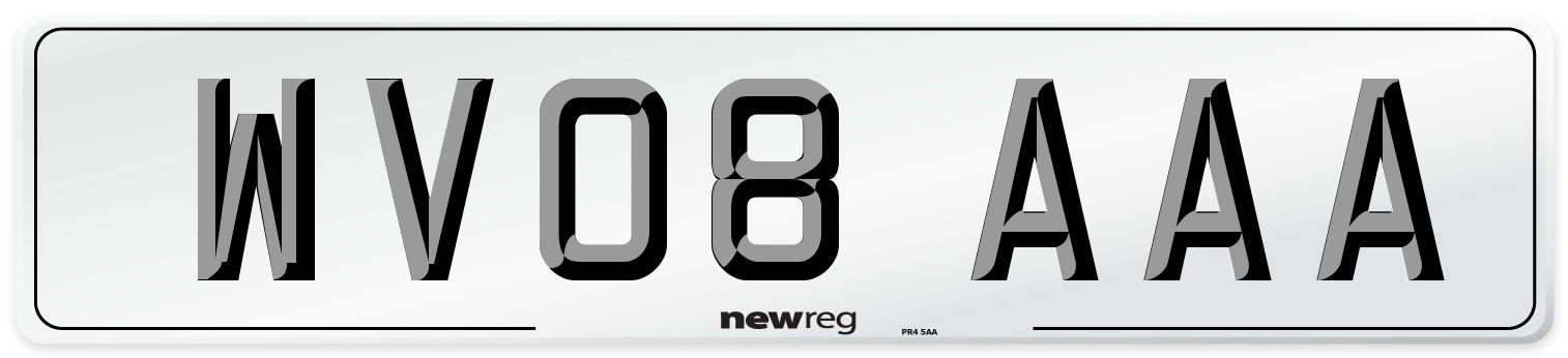 WV08 AAA Number Plate from New Reg